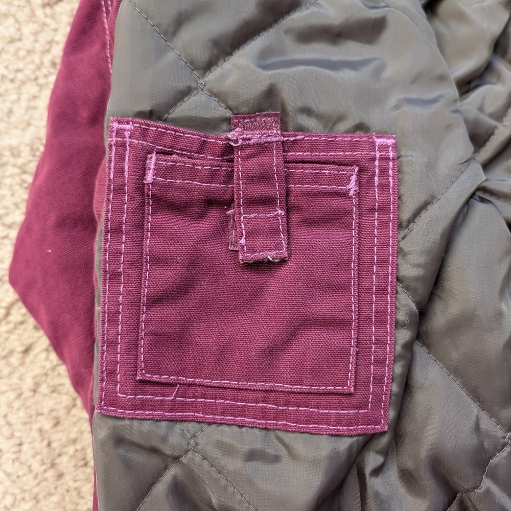 Berne Plum Purple Hooded Jacket Size Youth Large (14-16) - Picture 7 of 11